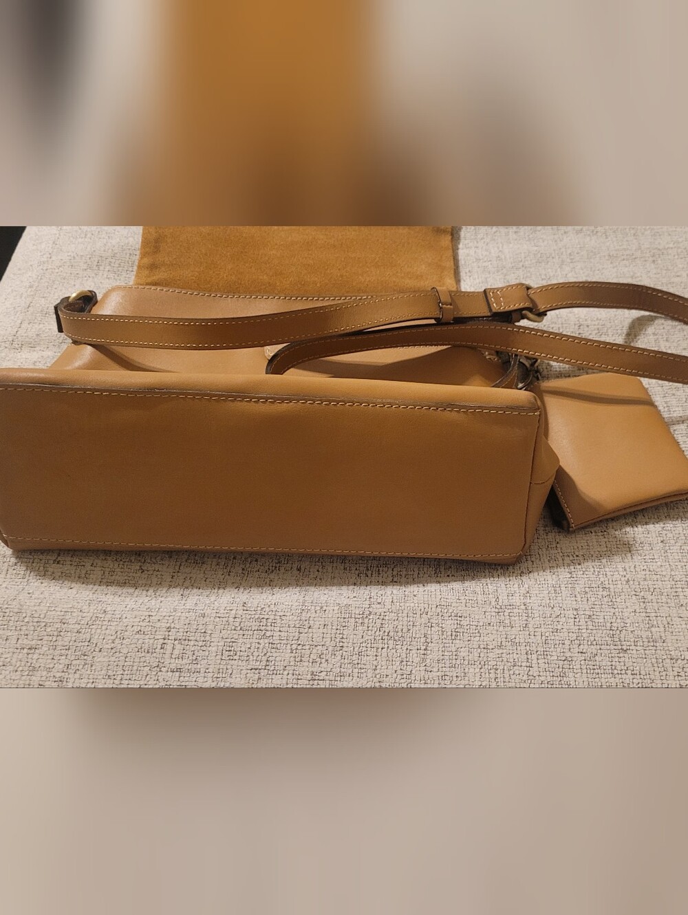 Patricia Nash Caramel Tan Leather Crossbody w Coin Pouch NWOT & Dustbag - Picture 7 of 13